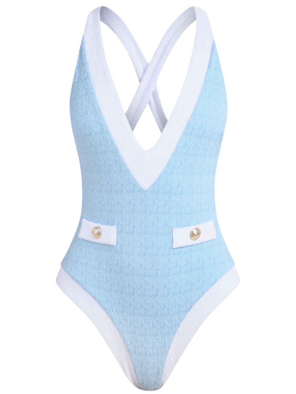 L'AGENCE  Lisa Colorblock Plunge One-Piece Swimsuit - NWT